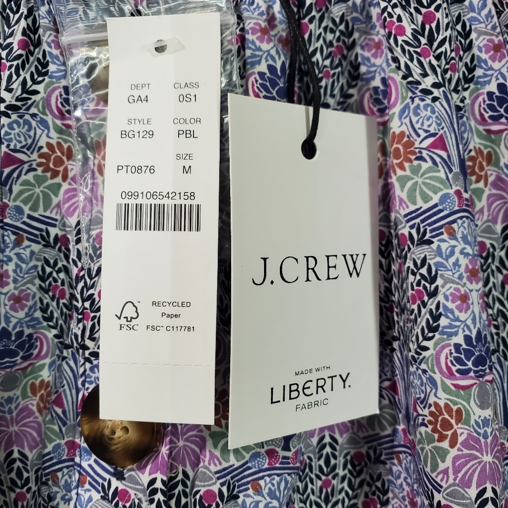 🆕️ J. Crew Liberty® Of London Fabric Button Front floral Shirt Dress Medium NWT - Picture 9 of 13